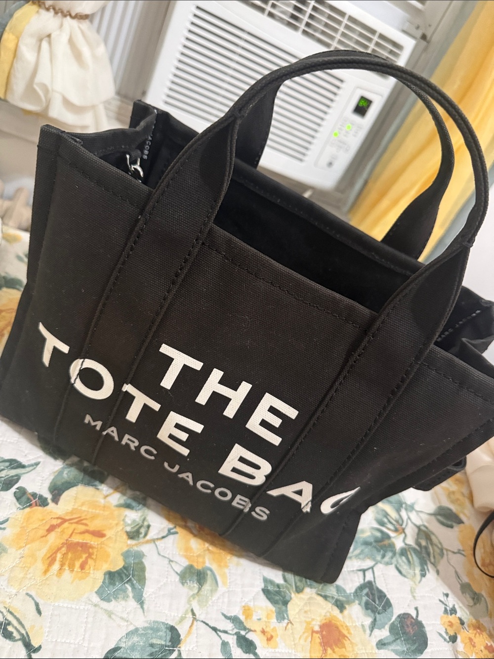 Marc Jacobs Black Canvas Tote with White Logo